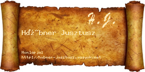 Hübner Jusztusz névjegykártya
